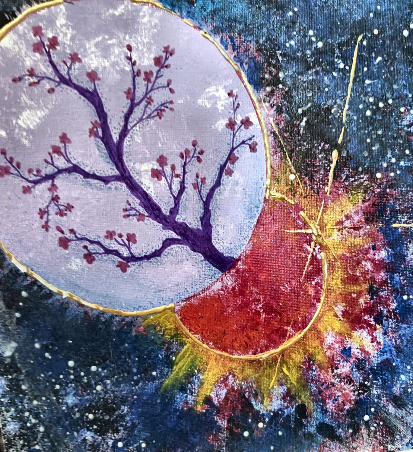 « Lune & Soleil », toile de Gaëlle Andrieu